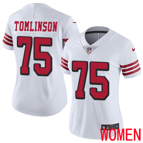 San Francisco 49ers Limited White Women Laken Tomlinson NFL Jersey 75 Rush Vapor Untouchable